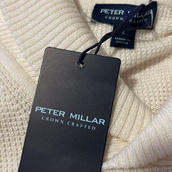 Peter Millar Savona waffle popover, new, large, wool/linen - Picture 2 of 5